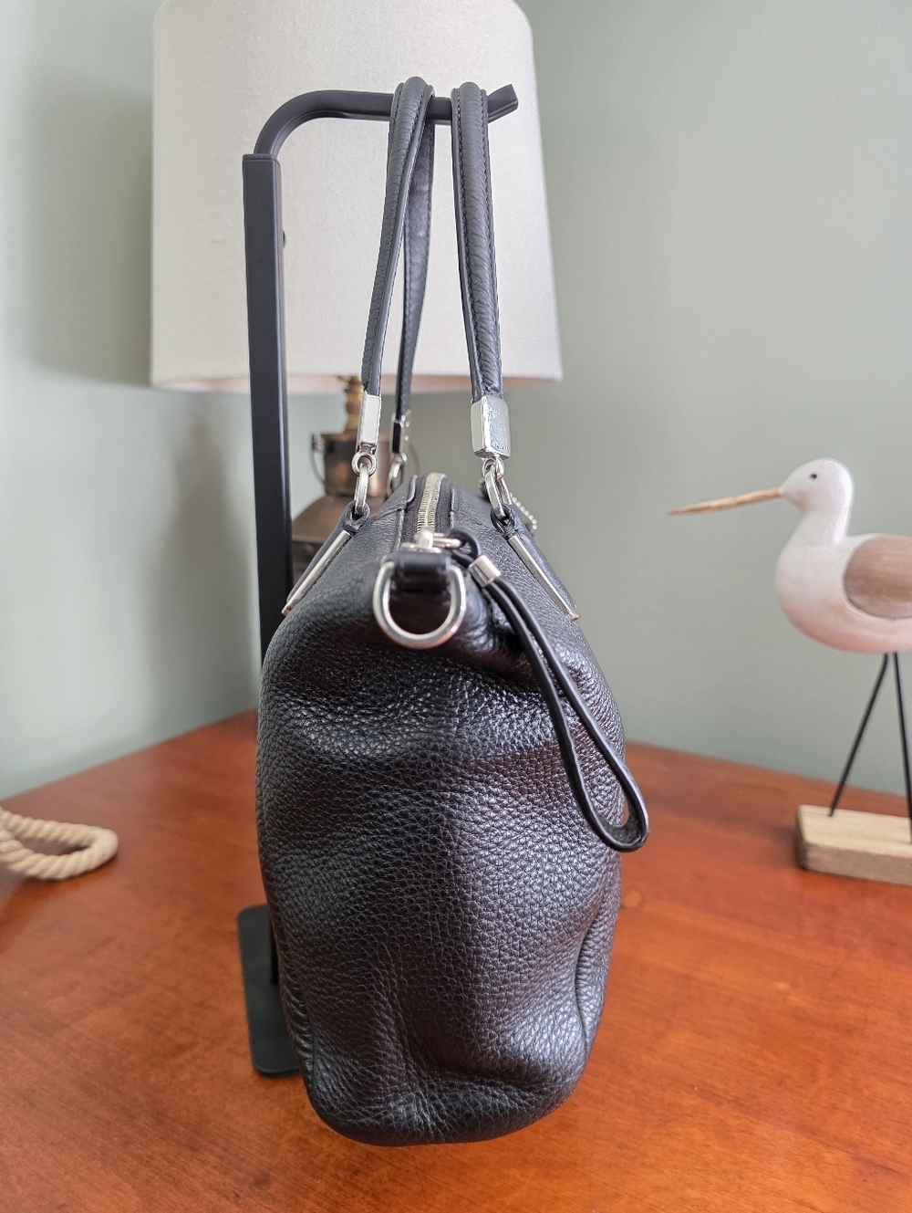 Coach 28095 Kelsey Satchel Black Pebbled Leather Shoulder Bag - Picture 4 of 16